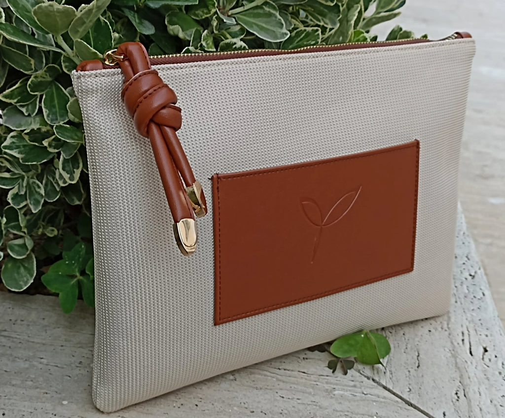 Brown Pocketed Clutch Bag Women's Handbag