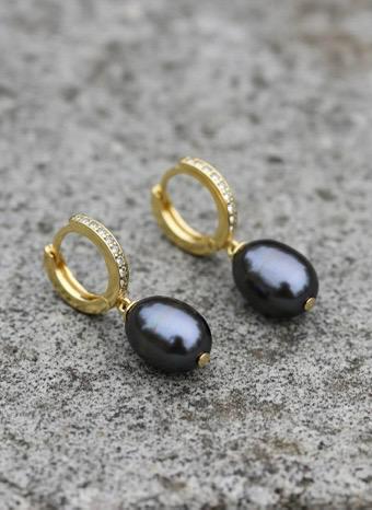 Black Pearl , Siyah Ýnci Küpe