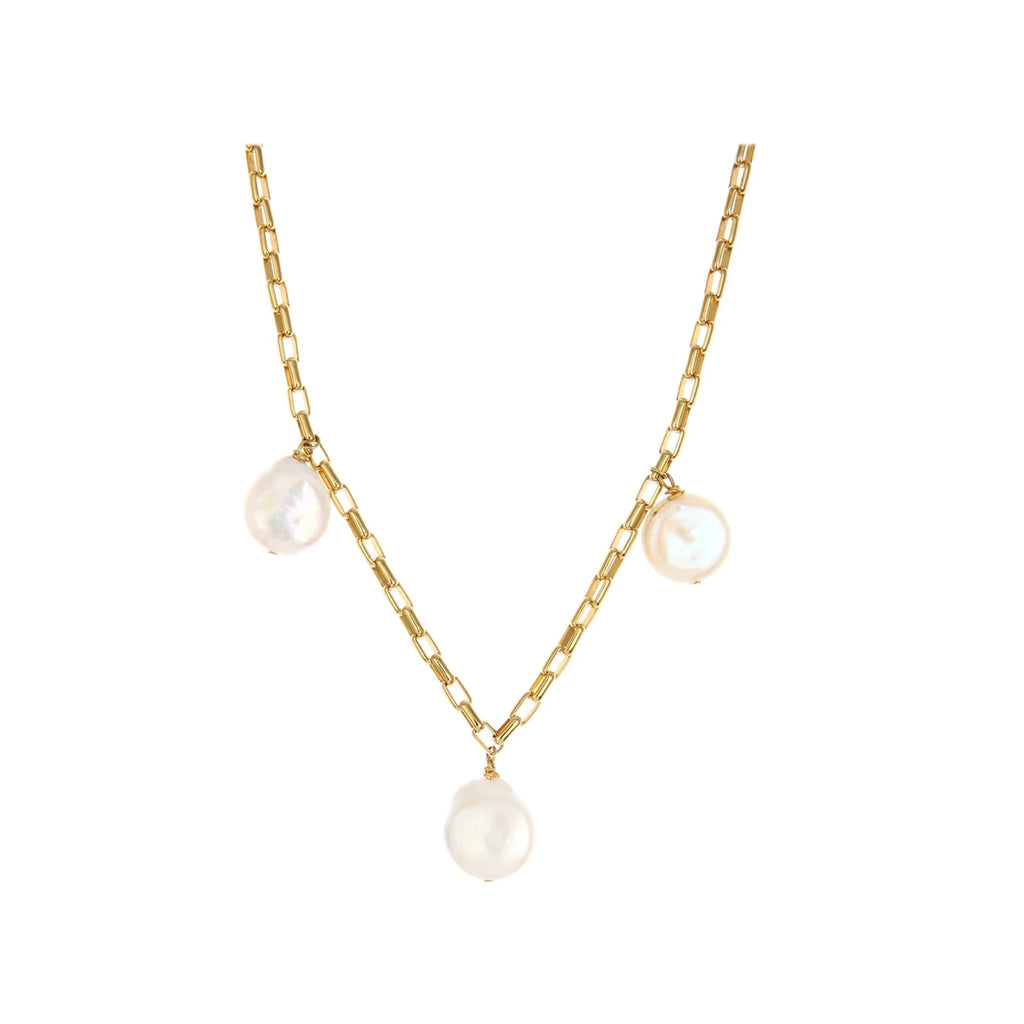 Trio,Yuvarlak Ýncili Zincir Kolye