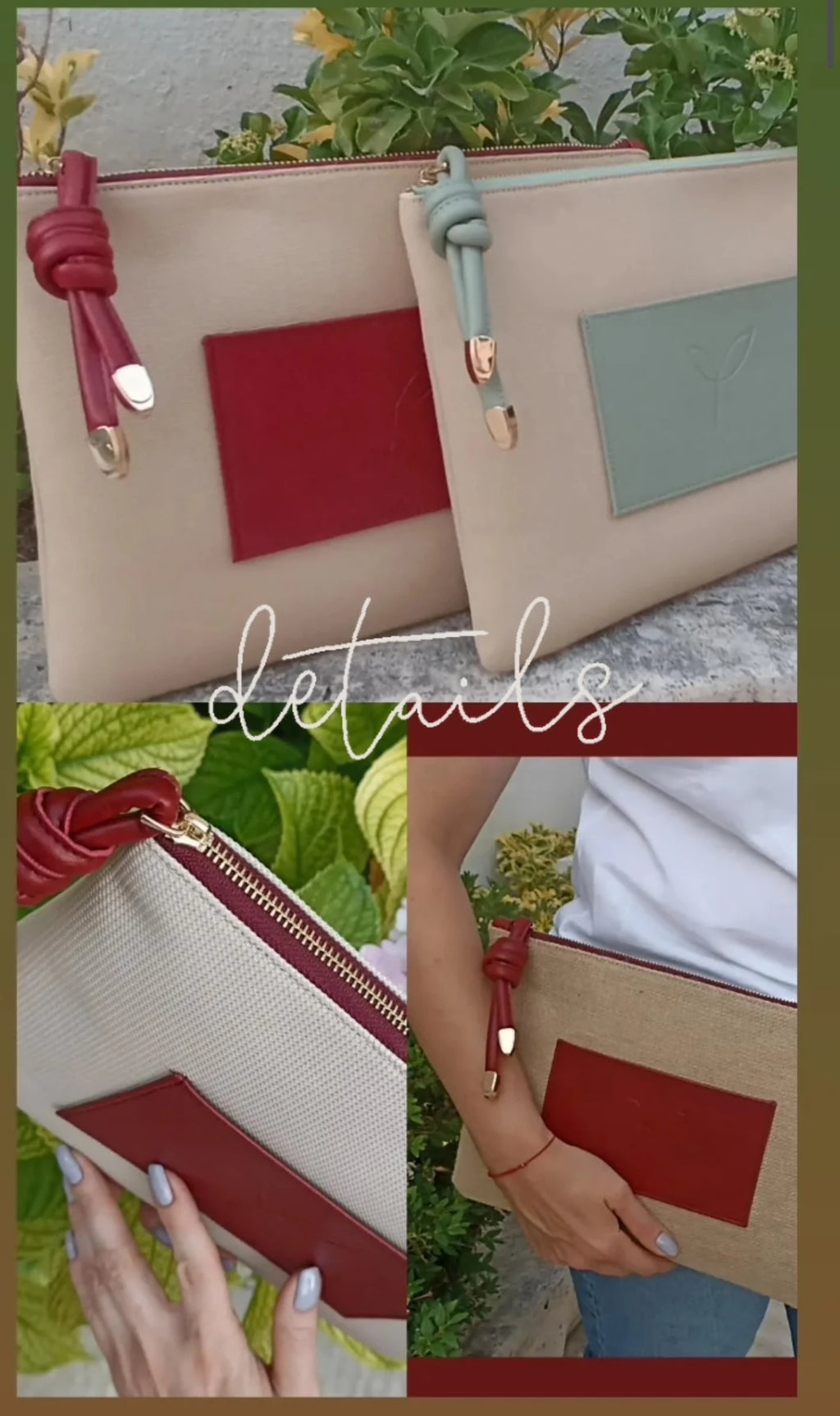 Brown Pocketed Clutch Bag Women's Handbag