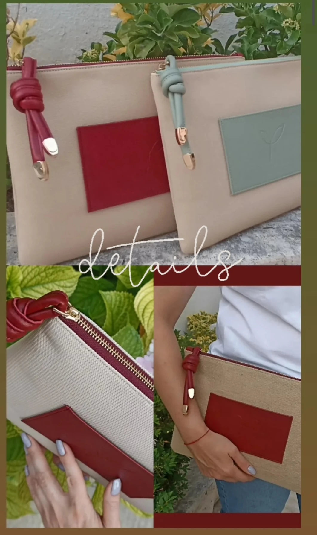 Brown Pocketed Clutch Bag Women's Handbag