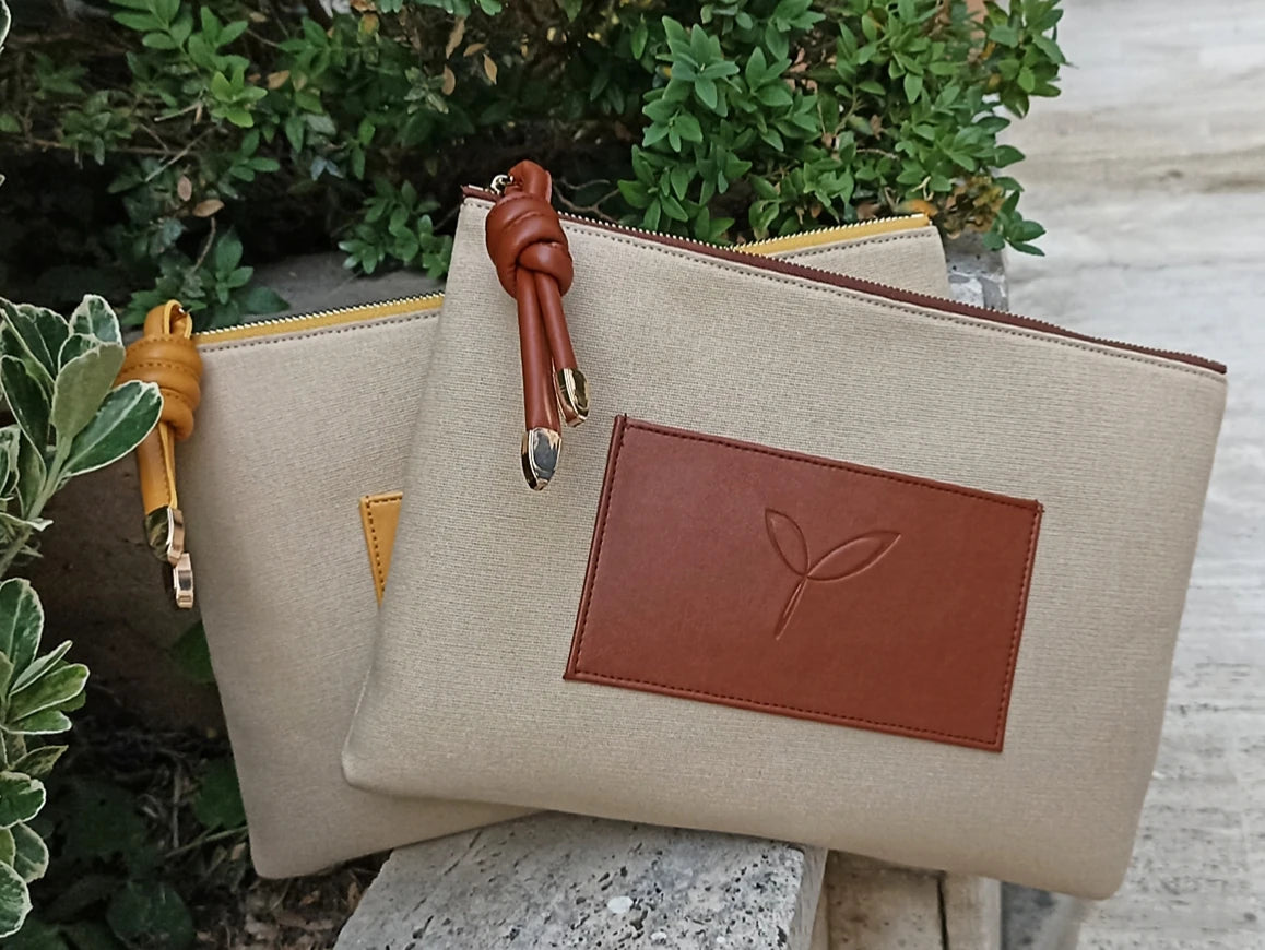 Brown Pocketed Clutch Bag Women's Handbag
