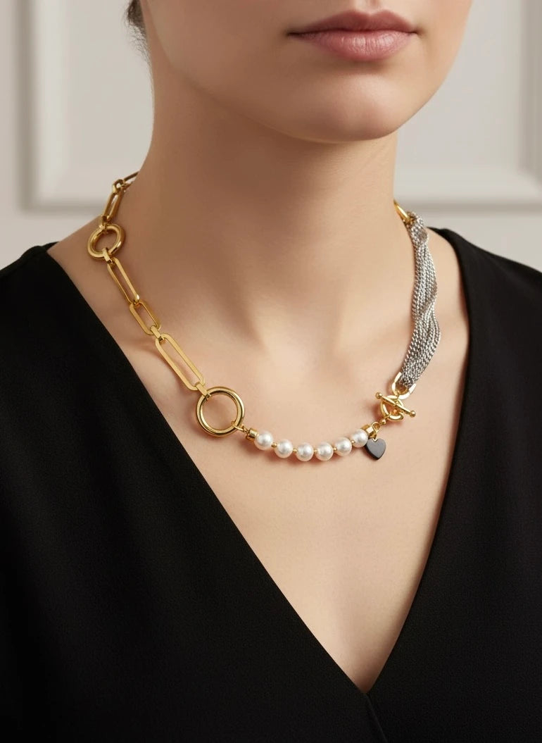 Palermo Pearl Design Necklace, Chain necklace