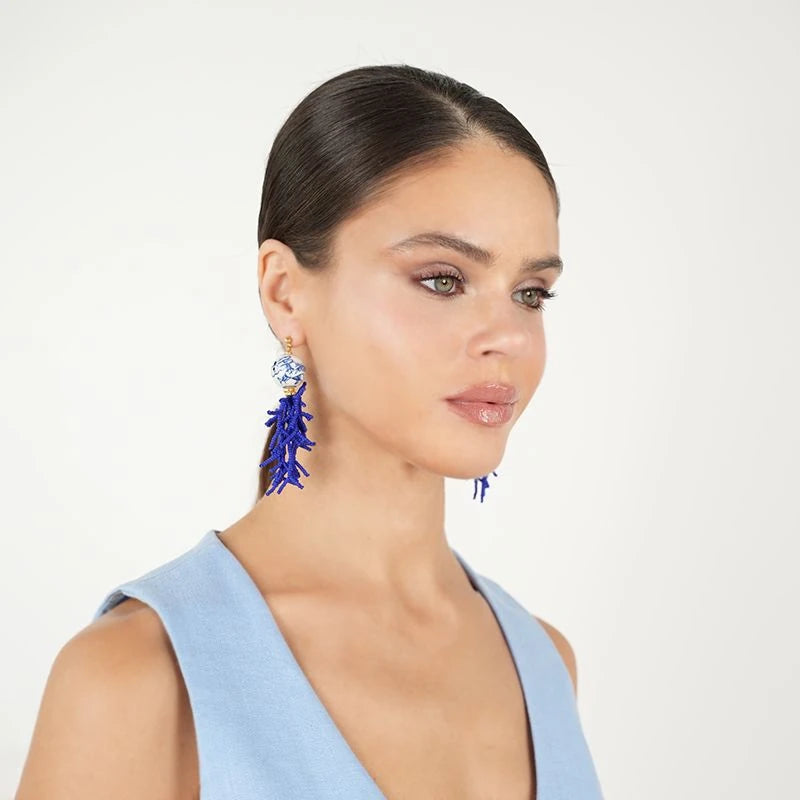 Pontine  Saçaklý Porselen Küpe