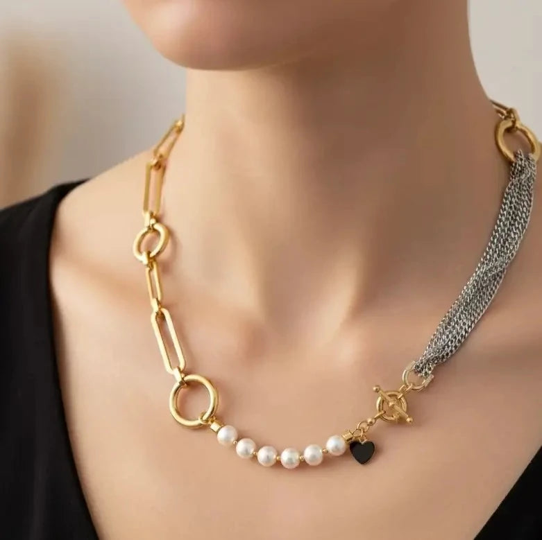 Palermo Pearl Design Necklace, Chain necklace